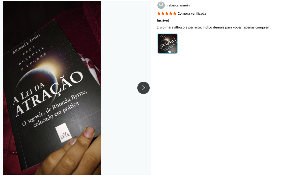 Foto do livro enviada por Rebecca Yasmin em avaliação na Amazon