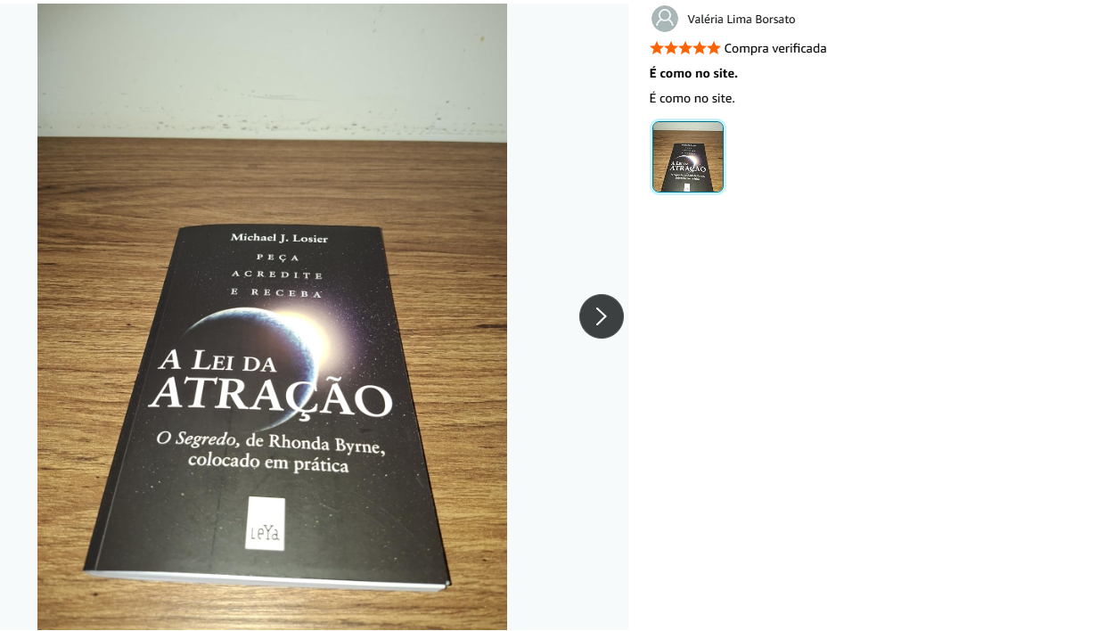 Foto do livro enviada por Valéria Lima Borsato em avaliação na Amazon